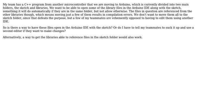 Arduino: Opening .h and .cpp files from folders other than the sketch folder смотреть онлайн