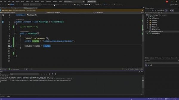 WebView in .Net MAUI App using Visual Studio 2022