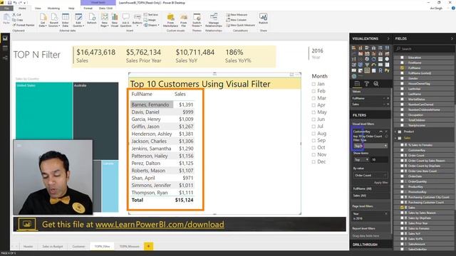 How to Create Power BI TOP N Report (Power BI Top 10 / Top N Filter) смотреть онлайн