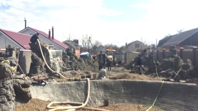 Строительство пруда, водопада и скал (#LANDSCAPE) Ландшафтный дизайн смотреть онлайн