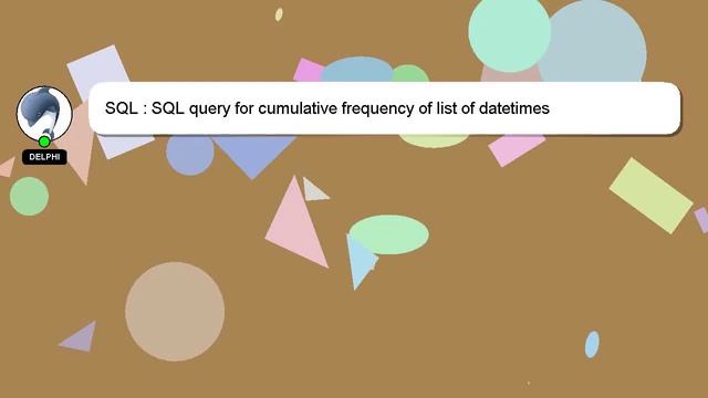 SQL : SQL query for cumulative frequency of list of datetimes смотреть онлайн