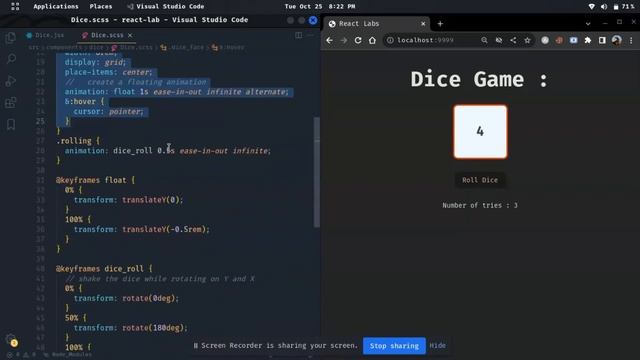 Mini Dice Game React.js смотреть онлайн