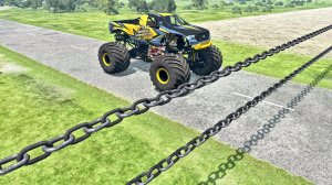 Cars vs Double Chain - BeamNG.drive