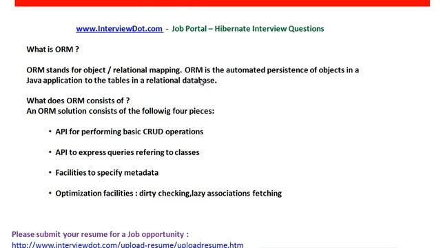 what is ORM hibernate interview question interviewdot job portal смотреть онлайн