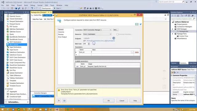 ✏️ JotForm #SQLServer SSIS integration. JotForm connection, Data import / Export to SQL Server. смотреть онлайн