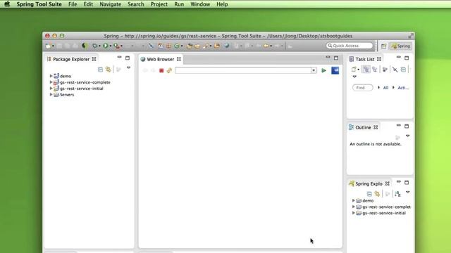 Using spring.io/guides and Spring Boot and the Spring Boot Initialzr from STS смотреть онлайн