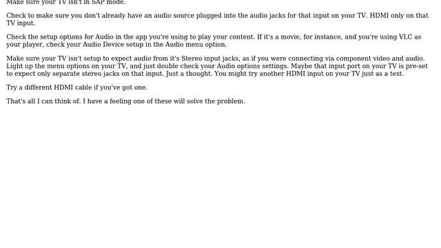 Apple: How can I troubleshoot no audio via Thunderbolt HDMI connecting to HDTV? (6 Solutions!!) смотреть онлайн