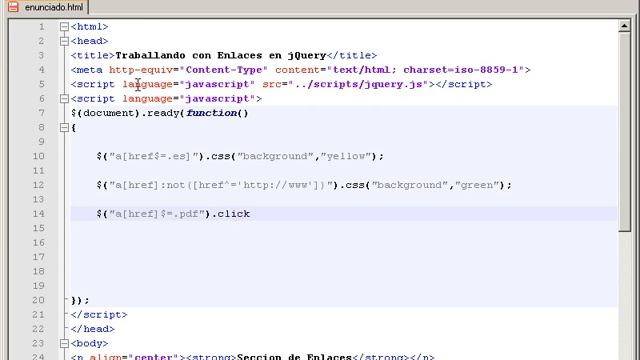 jQuery - Trabajando con hiperenlaces. смотреть онлайн