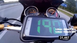 Hyosung 650 Comet динамика разгона + максимальная скорость по GPS