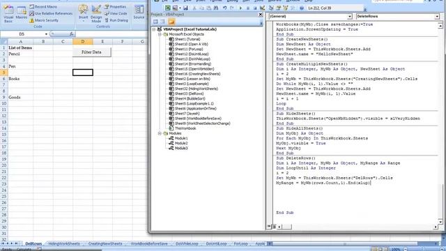 Excel VBA Tutorial 28 - How to Delete Rows смотреть онлайн