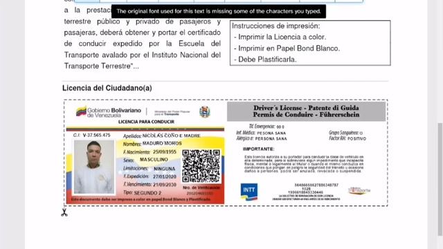 Plantilla licencicia de conduccion/cedula (venezolanas) editables смотреть онлайн