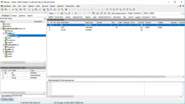 IBExpert. Table Create, Update, Drop from menu. смотреть онлайн