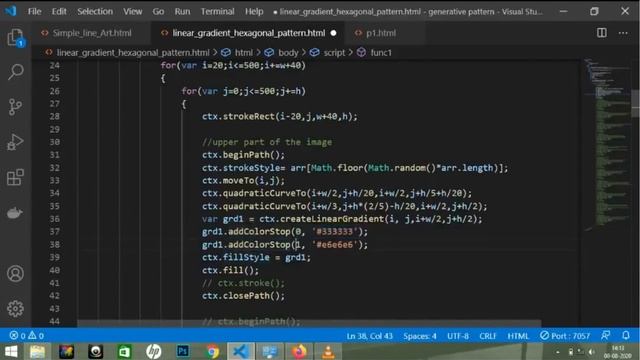 Generative Pattern | How To Create Hexagonal Pattern Using Linear Gradient JavaScript | HTML5Canva смотреть онлайн