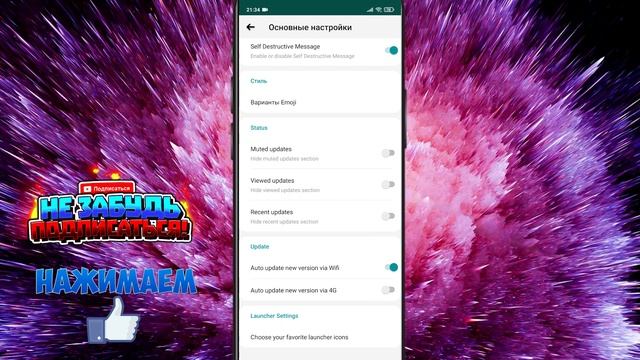 FMWhatsapp настройки. Включение всех функций Fmwhatsapp