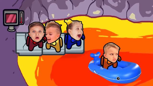 Vlad and Niki & Roma & Diana Among Us distraction dance animation смотреть онлайн