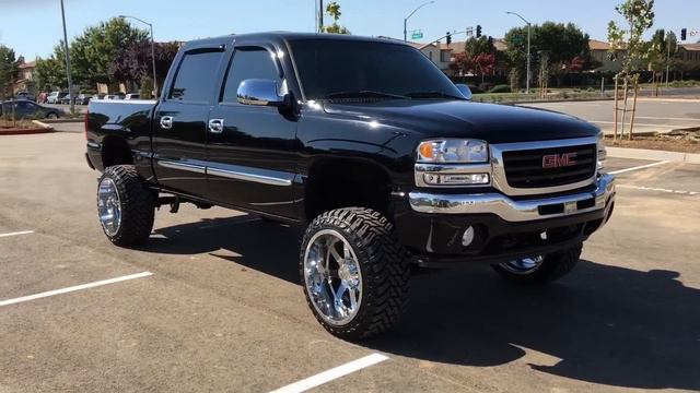 GMC Sierra lifted 6 inch Rough Country Gear 22x12 wheels 33" tires смотреть онлайн