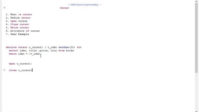 What is Cursor | The use of Cursor in SQLScript| How to open , close and fetch a cursor in procedur смотреть онлайн