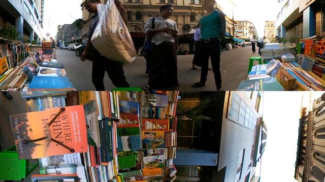 360 ° Video of Yangon (Rangoon) Street Booksellers in Myanmar (Burma) смотреть онлайн