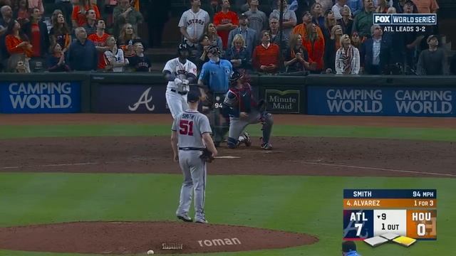 Full final inning of World Series Game 6! The Braves get the final 3 outs to win it! смотреть онлайн