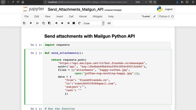 Part 3 - Send Email with Attachments using Mailgun Python API смотреть онлайн