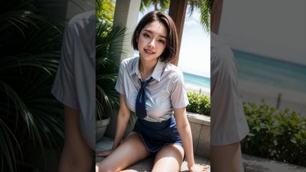 [4K] AI美女| AI 룩북 | AI lookbook [school]