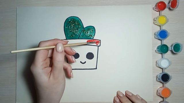 draw a cute CACTUS for kids | рисуем милый КАКТУС смотреть онлайн