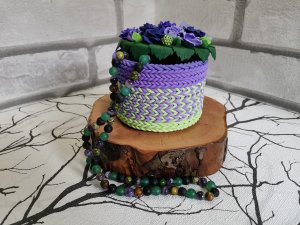 Что можно сделать из полимерной глины? | Плетеная шкатулка с цветами