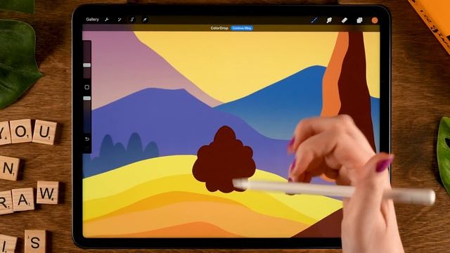 You Can Draw COLORFUL Landscapes in PROCREATE - Step by Step Procreate Tutorial смотреть онлайн