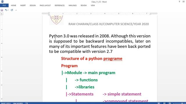 Ram Charan/CS/Class XI/2020/Python_part_1 смотреть онлайн