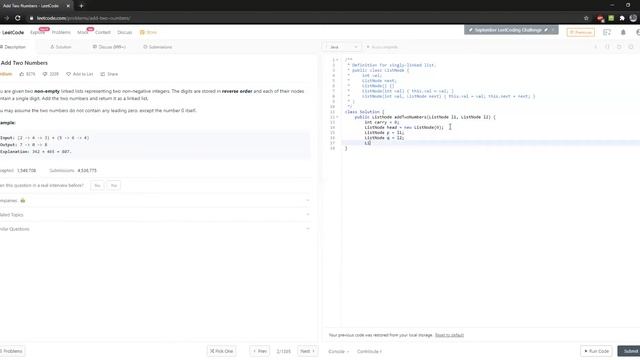 LeetCode Question #2: Add Two Numbers смотреть онлайн
