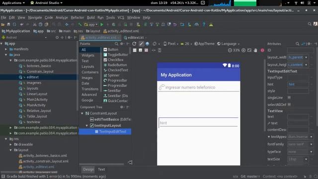 Curso Android con Kotlin Interfaz: de Usuario - Controles básicos IIII - TextInputLayout #17 смотреть онлайн