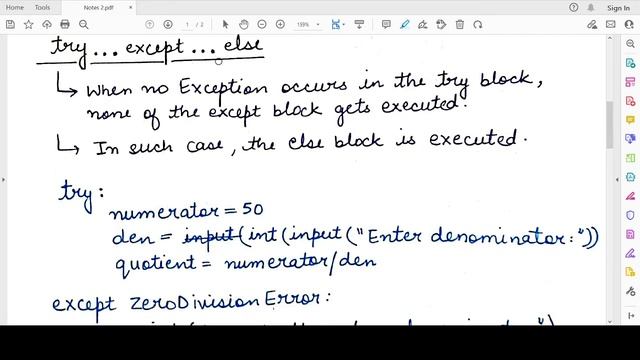 Try-Except-Else Clause in Python| NCERT Class 12 Computer| Chapter 1: Exception Handling | Lecture смотреть онлайн