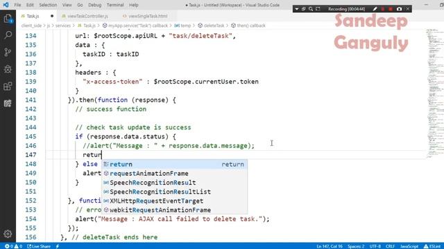 MEAN Stack Project TaskMan Front End - 35 - Real Time Updates Using AJAX - Hindi смотреть онлайн