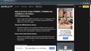 How To Fix The Finals Error Code TFGE0000, TFGE0001, TFGE0002, TFGE0003