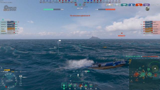 SUBMARINE Salmon 6 Kills & 107k Damage | World of Warships Gameplay смотреть онлайн