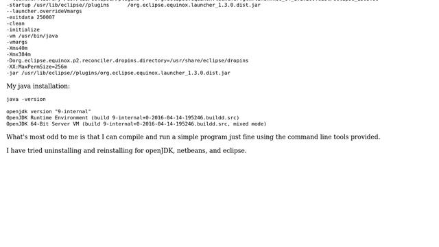Ubuntu: Can't run Netbeans or Eclipse, but can compile Java applications manually смотреть онлайн