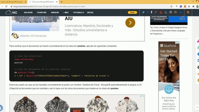 Demo: Como usar MongoDB (Creación de Tabla Postres) смотреть онлайн