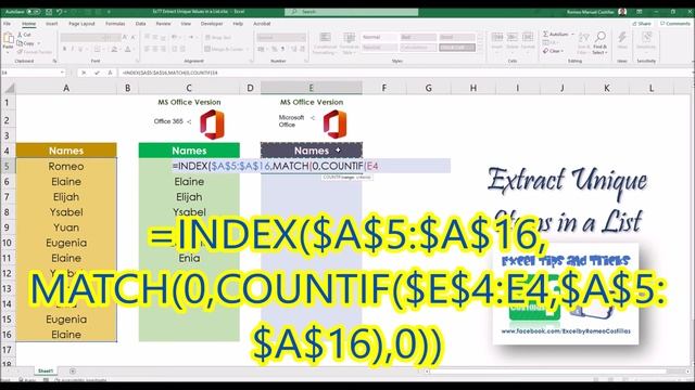 Excel How to Extract Unique Values in a List смотреть онлайн