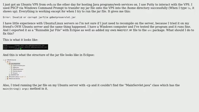 Ubuntu: Invalid or corrupt jar file on Ubuntu Server смотреть онлайн