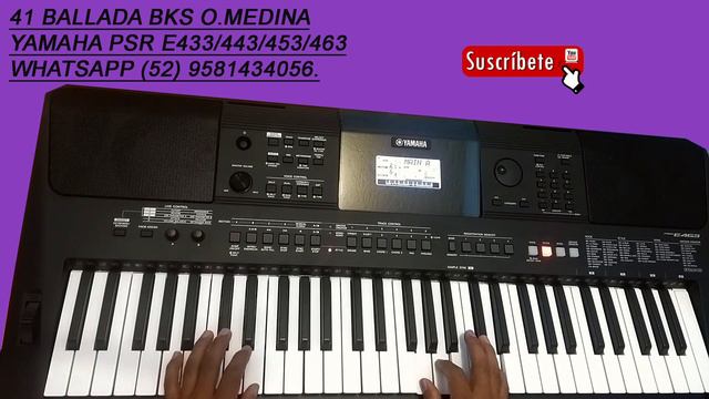 41 BALLADA BKS O.MEDINA YAMAHA PSR E463 453 443 433 EW400-EW410 смотреть онлайн
