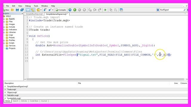 MQL5 Tutorial - Simple External Signals In A File смотреть онлайн