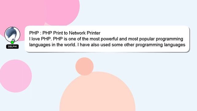 PHP : PHP Print to Network Printer смотреть онлайн