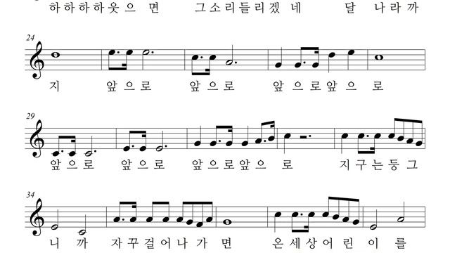 동요 - 앞으로, 오카리나 리코더 바이올린 하모니카 팬플룻 악보 반주 MR смотреть онлайн