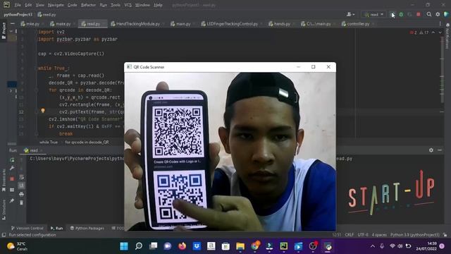QR Code & Barcode Scanner - OpenCV Python (Start-UP Movie) смотреть онлайн