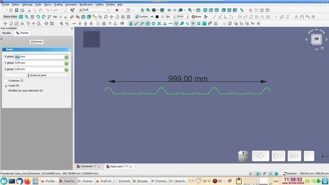 FreeCAD 0.19 : Tôle Bac Acier - import profil DWG 2D via LibreCAD et transformation SVG en solide. смотреть онлайн