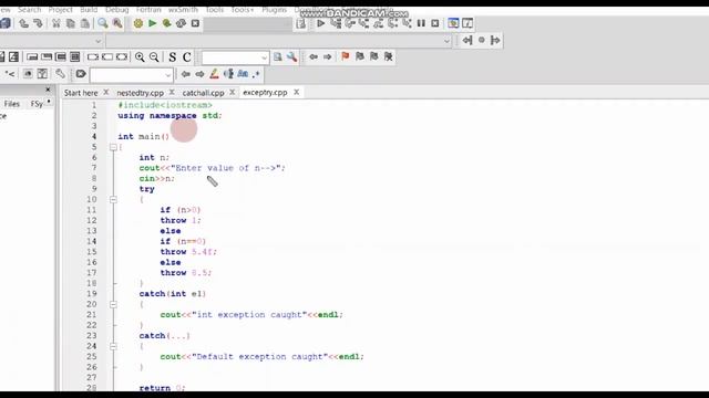 Exceptional handling in C++ I Part 2 ( try with multiple catch, nested try, catch all) смотреть онлайн