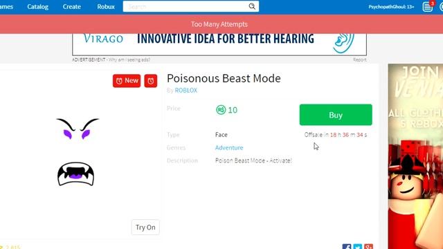 BACON HAIR HAVE PURPLE BEAST MODE FACE!? (ROBLOX) смотреть онлайн