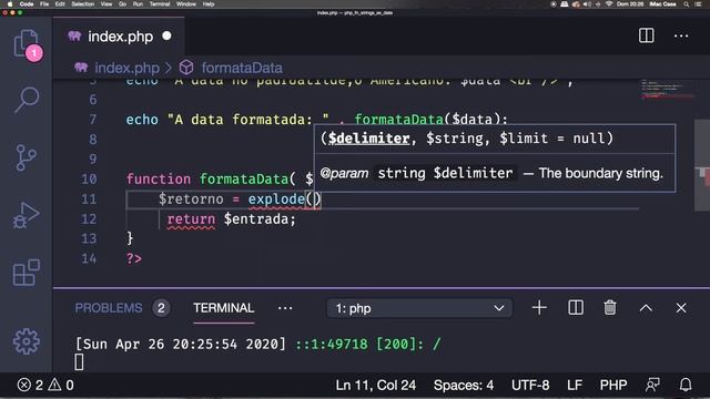 ARRAY_REVERSE, IMPLODE E EXPLODE explicadas - Funções PHP смотреть онлайн