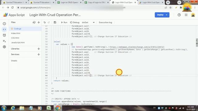 Login with Crud Operation Perform by web app script II separate user separate crud operation perfor смотреть онлайн