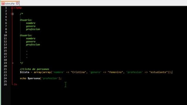 Tutorial PHP basico - 20 - Array multidimensional